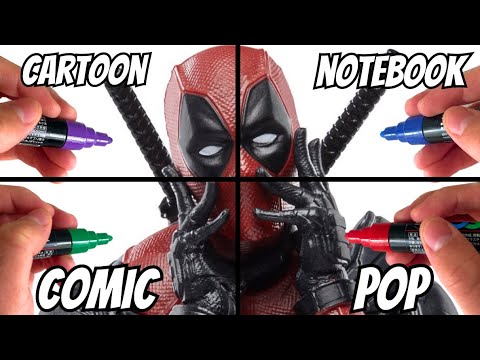 Drawing Deadpool, But in 4 Crazy Art styles!