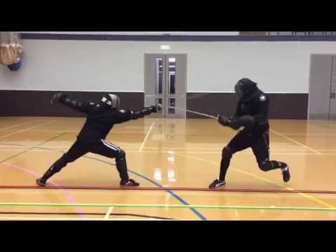 AHF Longsword vs rapier sparring - Nick vs Tom