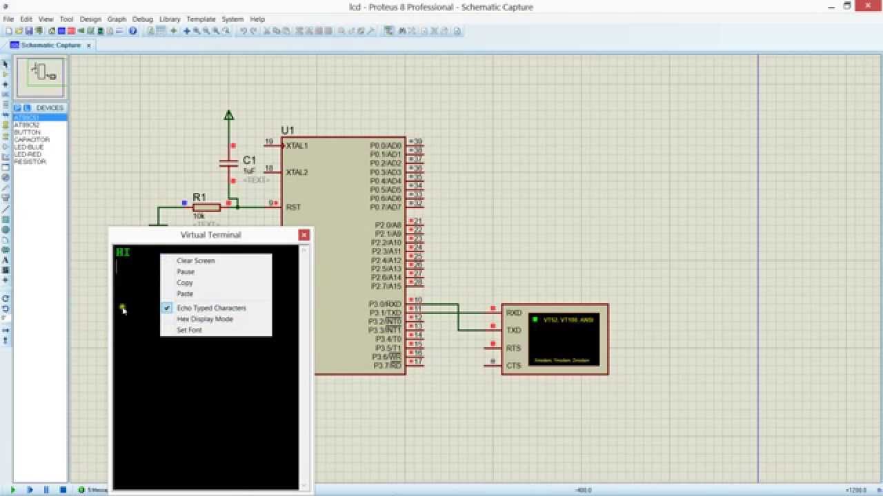 RFID INTERFACING WITH 8051 (AT89S51) - SIMULATION IN PROTEUS