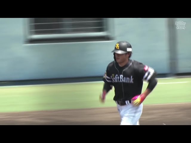 【ファーム】豪快な一発!! ホークス・山本恵大 右中間への今季第3号2ランホームランで先制!! 2025年5月31日 オリックス・バファローズ 対 福岡ソフトバンクホークス