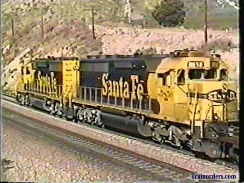 Classic Railroad Series 755 - Santa Fe on Cajon Pass April 13, 1996.