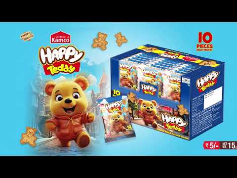HAPPY TEDDY CHOCOLATE CENTERFILLED PRINTED BISCUIT BOX