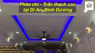 Trần thạch cao phòng khách, bếp
