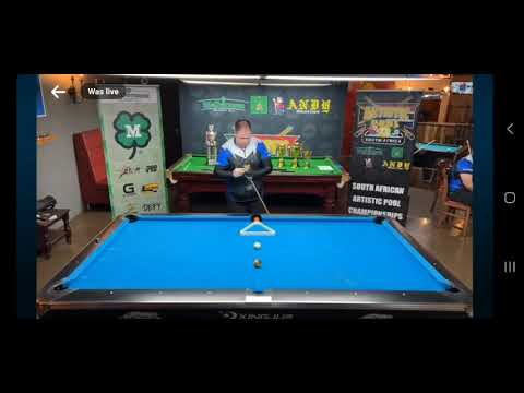 Trick shot by Cuelees player Jason Theron who get South Africa Artist pool championship