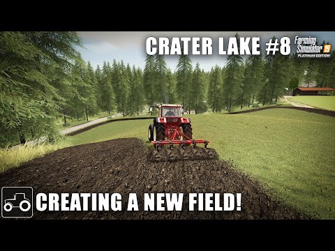 Creating A New Field, Sowing Grass & Spreading Lime Crater Lake #8 Farming Simulator 19 Timelapse