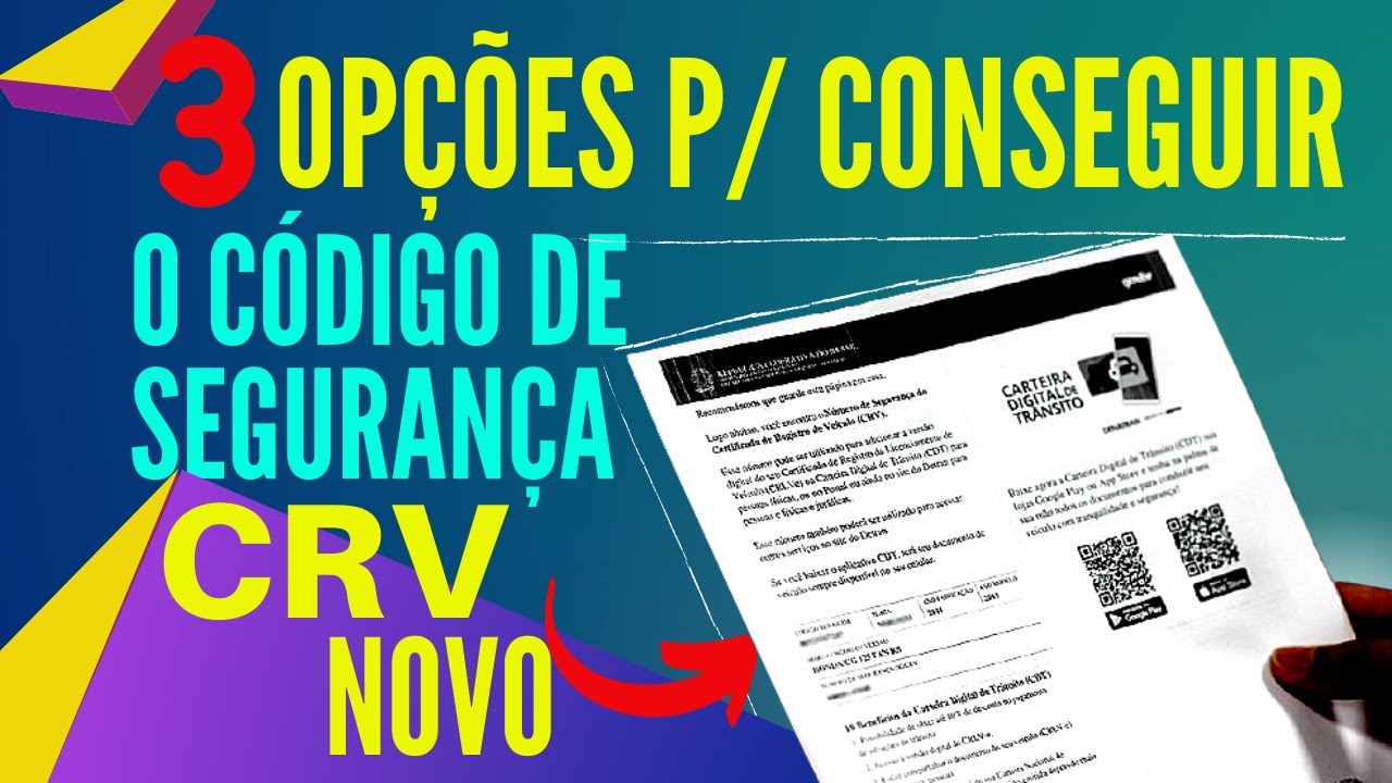 COMO CONSEGUIR O CÓDIGO DE SEGURANÇA DO CRV Digital No Documento Novo | Jaime Marques