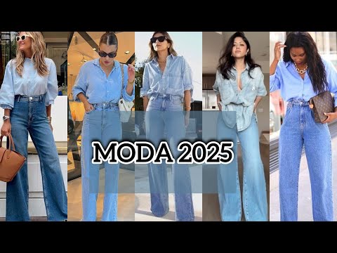 OUTFITS CON JEANS / LOOKS FÁCILES PARA COMBINAR PANTALONES DE MEZCLILLA EN TENDENCIA MODA 2025
