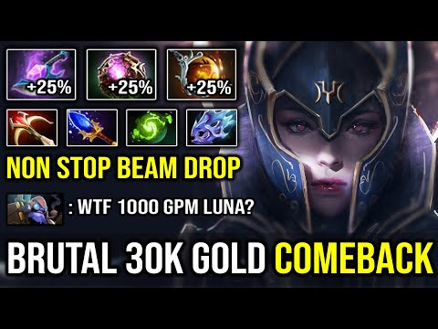Even 30K Gold Comeback is Nothing to this Luna | EPIC 1K GPM Timeless Relic Magic Spam 2s Beam DotA