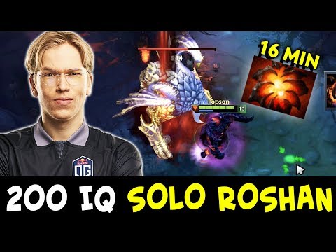 200 IQ SOLO ROSHAN at 16 min — Topson Shadow Fiend