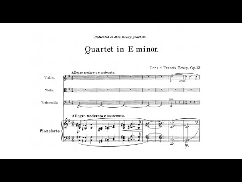 Donald Tovey – Piano Quartet in E minor
