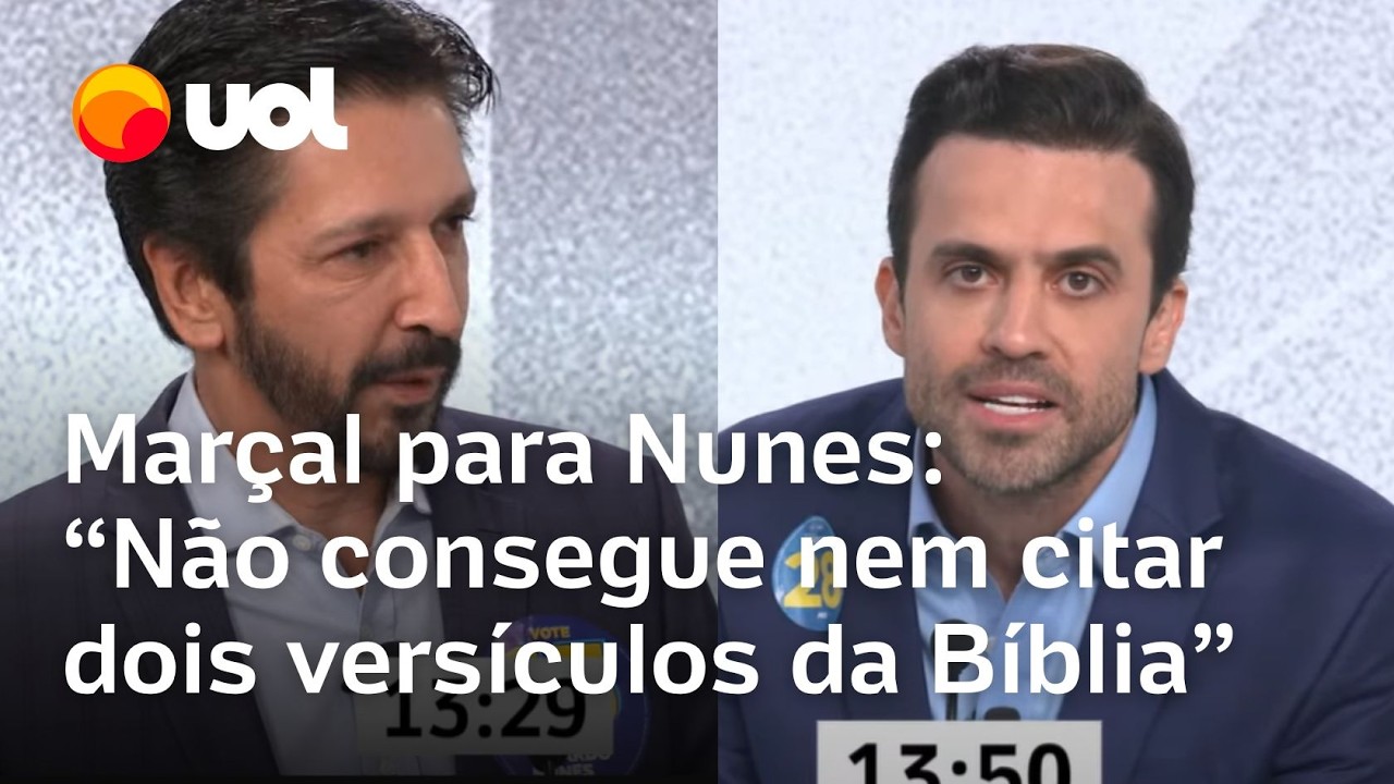 Debate UOL/Folha: Pablo Marçal provoca Nunes sobre religião e o desafia a citar versículo da Bíblia