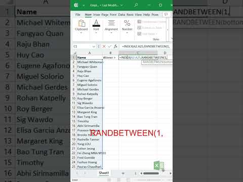 How to Randomly select Lucky Draw winner in Excel