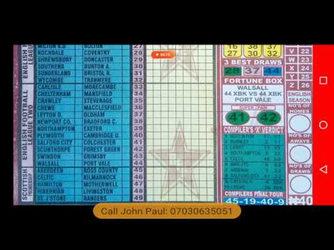 Week 33, 2020 Right-On Football Fixtures Banker Pair