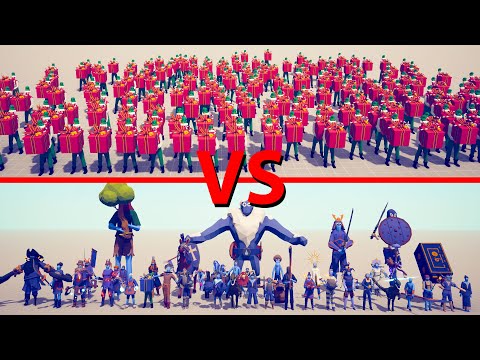 PRESENT ELF Team vs SECRETS Team - Totally Accurate Battle Simulator TABS