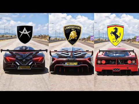 FH5 Drag Race - Apollo Intensa Emozione Vs Lamborghini Veneno Vs Ferrari F40 Competizione