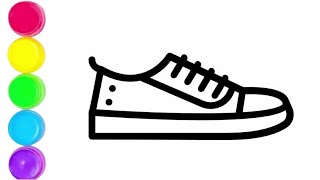 COMO DESENHAR UM TÊNIS PARA CRIANÇAS | DESENHAR E COLORIR👟