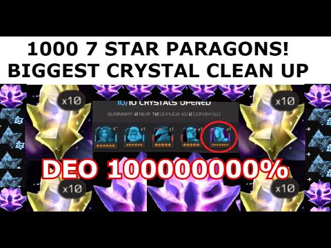1000 PARAGON CRYSTAL OPENING! 7 STARS INSANITY! BIGGEST CRYSTAL CLEANUP EVER! DEO LUCK!! MCOC