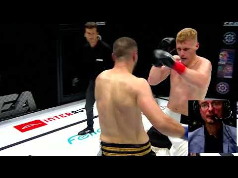 Commentator booth:  Daniel Austin reacting to Denis Cvasnitchi vs Catalin Anton .