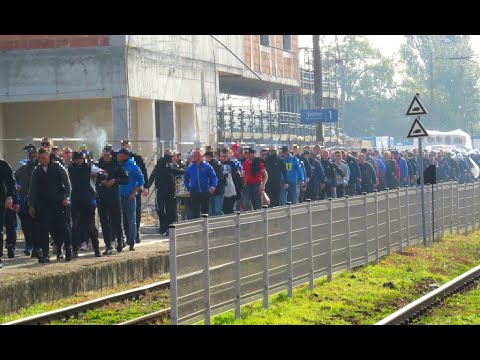 Przyjazd kibiców Elany do Włocławka na mecz Włocłavia - Elana Toruń (15.10.2022)