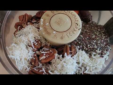 Healthy Snack Carrot Cake Protein Balls Rolled in Shredded Unsweetened Coconut. Yum! *Subscribe*