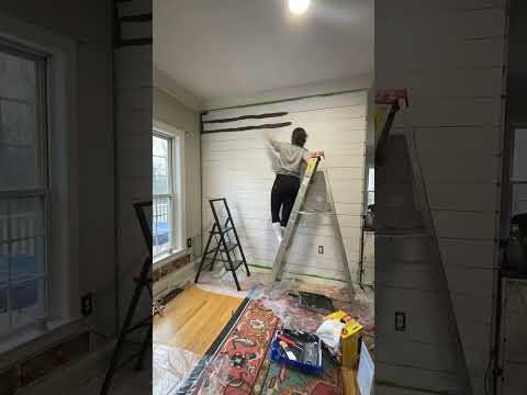 The DIY Shiplap Wall is DONE! It’s better than I had imagined it would be! It makes such an impact