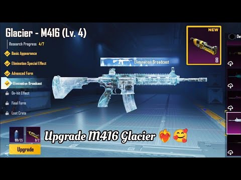 Finally❤️🔥 upgrade m416 glacier | M416glacier Upgrade to lvl 4 | M416 glacier full upgrade begin