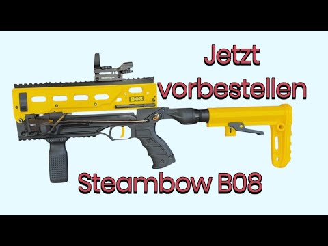 Pre-order the Steambow B08 ball-bearing magazine crossbow now in the shop at Crossbow-Action-Worl...