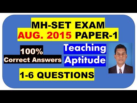 MH-SET AUG. 2015 PAPER-1 Unit-1 TEACHING APTITUDE QUE. 1-6 100% CORRECT ANSWERS WITH EXPLANATION
