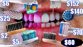 CHEAP vs EXPENSIVE TOOTHBRUSH COMPARISON! Electric & Manual Results! Sonicare, Oral B, Quip Waterpik