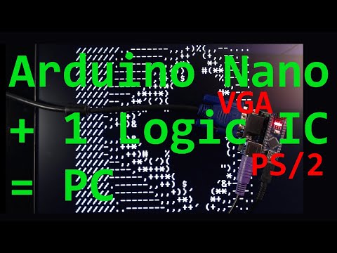 Squeezing Water from Stone 3: Arduino Nano + 1(!) Logic IC = Computer with VGA and PS/2
