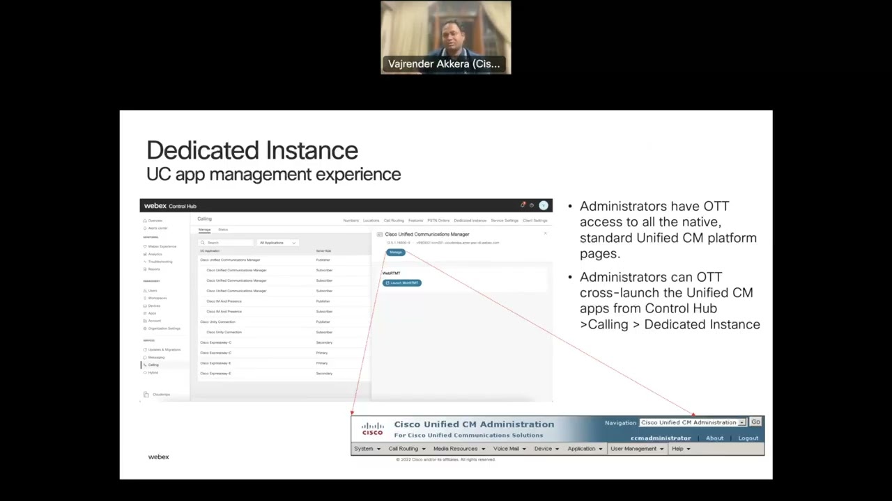 Cloud Services and Webex Calling Dedicated Instance DI