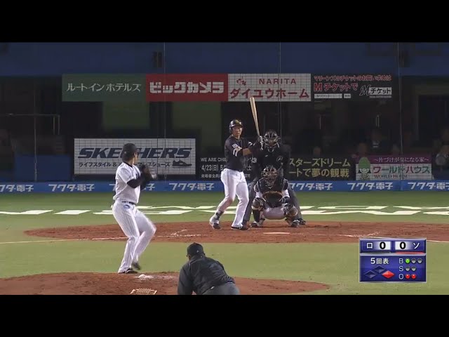 【5回表】ホークス・中村晃 均衡破る先制のタイムリー2ベース!! 2017/4/20 M-H