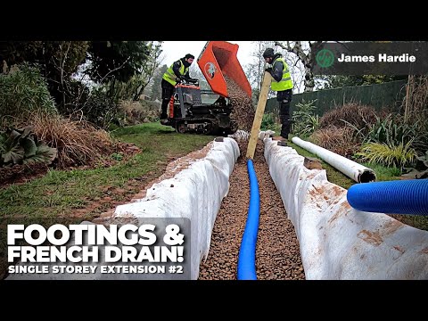 Footings and French Drain Work! | Single Storey Extension #2