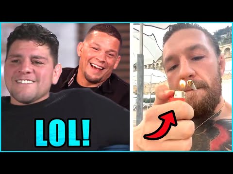 Nick & Nate Diaz react to Conor McGregor smoking weed, Israel Adesanya vs Paulo Costa Official