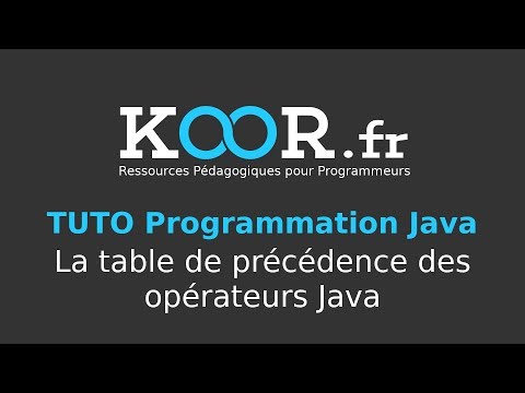 TUTO Java La table de précédence des opérateurs Java