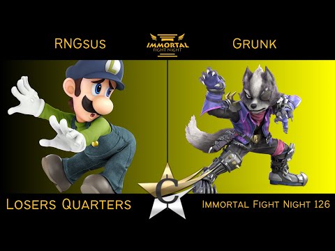 Immortal Fight Night 126 Losers Quarters - RNGsus (Luigi) vs Grunk (Wolf) Smash Ultimate - SSBU
