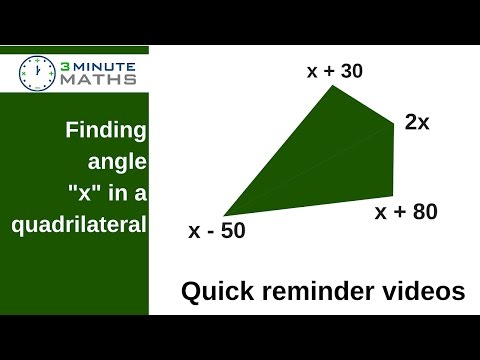 How to find angle x in a quadrilateral - GCSE level 4