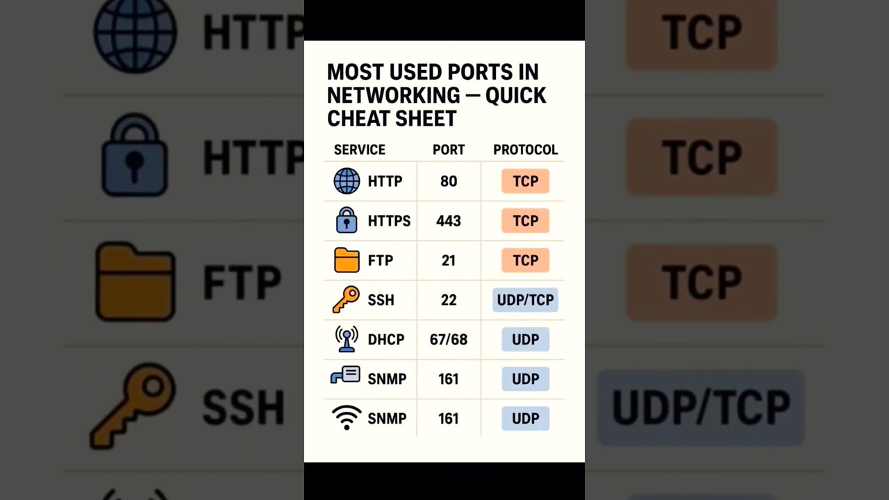 Top Networking Ports You Must Know | Quick Cheat Sheet for IT & Networking