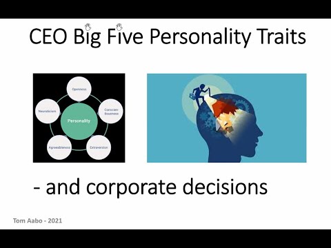 CEO personality traits and corporate strategies. Talk by Tom Aabo, Dept. of Economics, AU