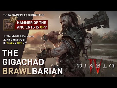 【Diablo 4】This BRAWLbarian build is sleeper OP! 【Hammer of the Ancients】hits like a Truck! *Beta*