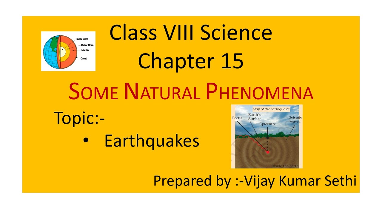 Science 8 Chapter 15 Some Natural Phenomena Earthquake