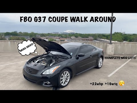 WALK AROUND, MOD LIST & DYNO NUMBERS ON MY FBO G37 COUPE!! (CORNFED?)