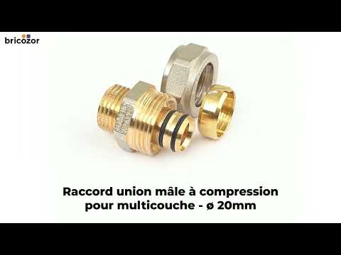 Raccord union mâle à compression pour tube multicouche - diamètre 20 mm BOUTTÉ
