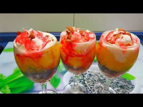 Custard Falooda Recipe In Hindi | Falooda With Custard By Fazila