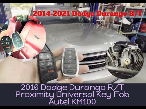 How to add Program a Proximity Key Fob on 2016 Dodge Durango RT w/ Autel KM100 Universal Smart Key