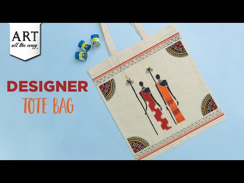 Designer tote bag | fabric painting ideas | diy bag design