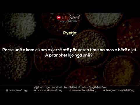 Gjykimi i nxjerrjes së zekatul-fitrit në të holla – Shejkh bin Baz