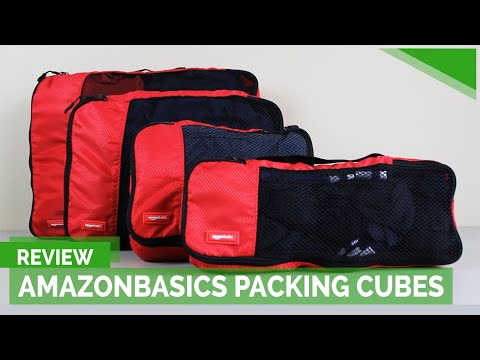 Amazon Basics 4-Piece Luggage Set, Hardside Suitcases with Spinner Wheels (22" Carry On & 28" Checked), Tote Bag & Travel Bag, Black video review thumbnail