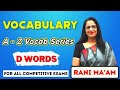 Vocabulary A Z Series D Words Synonyms And Antonyms Vocabulary English With Rani Ma Am
