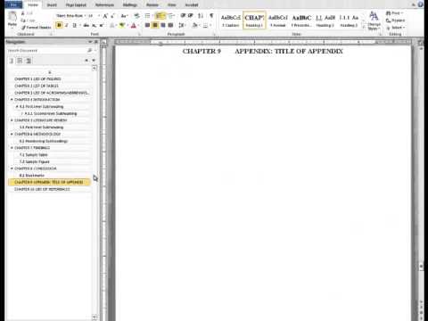 Ucf Etd Tutorial Chapter Numbering